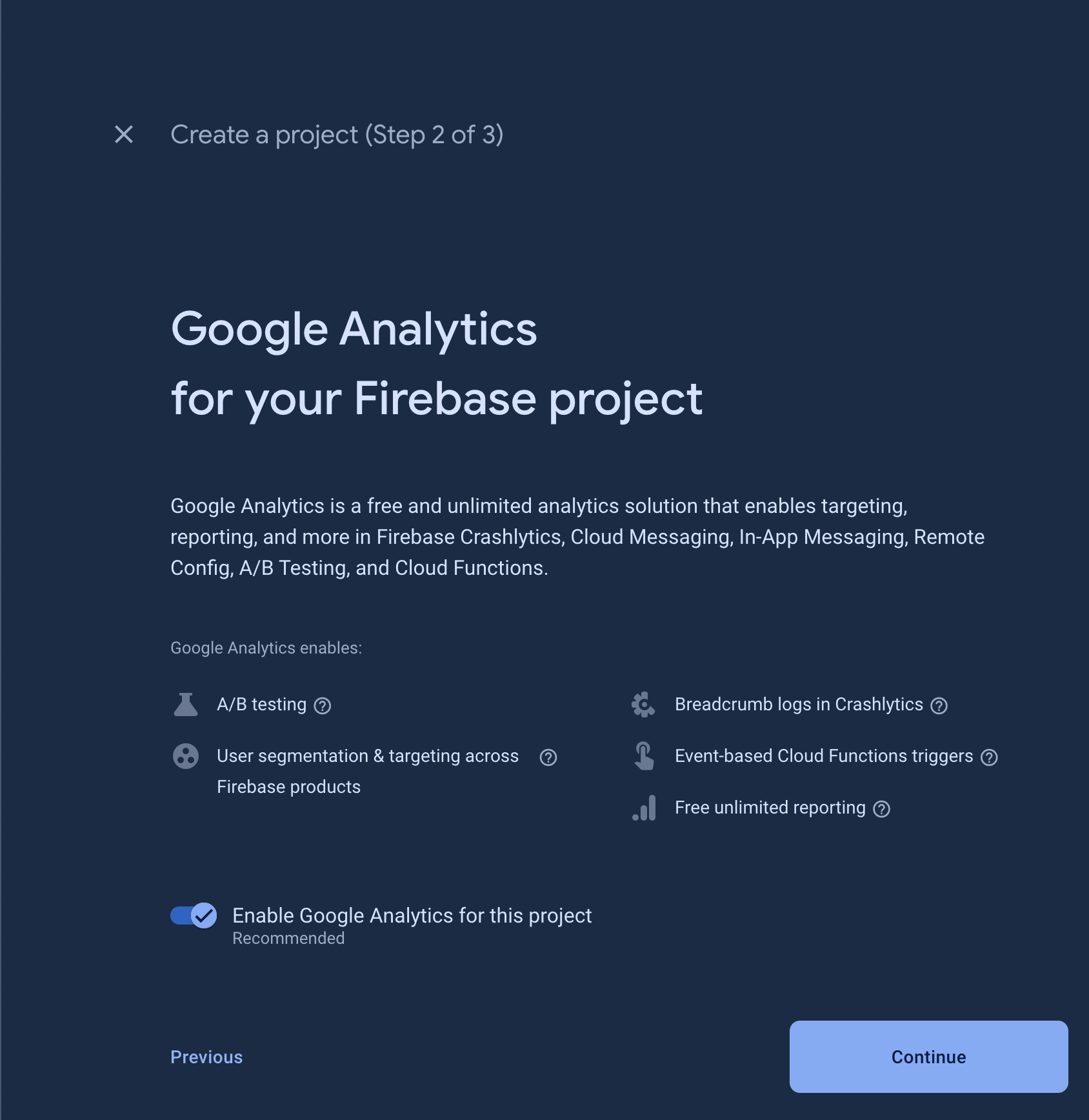 Enable Google Analytics